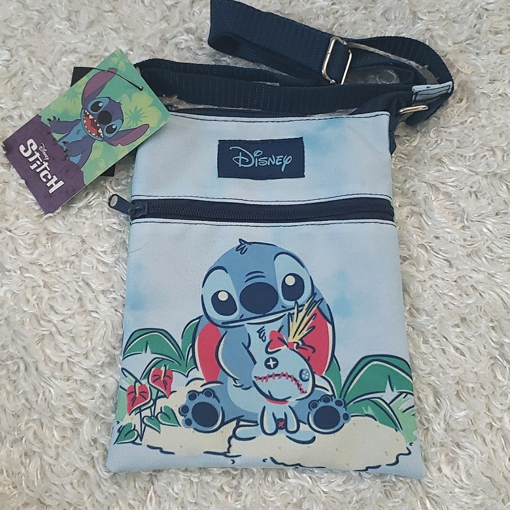Lilo and Stitch Scrump Floral Beach Tropical passport crossbody bag